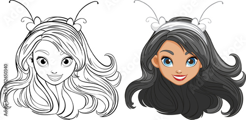 Beautiful Woman with Long Hair: Fancy Hair Decor