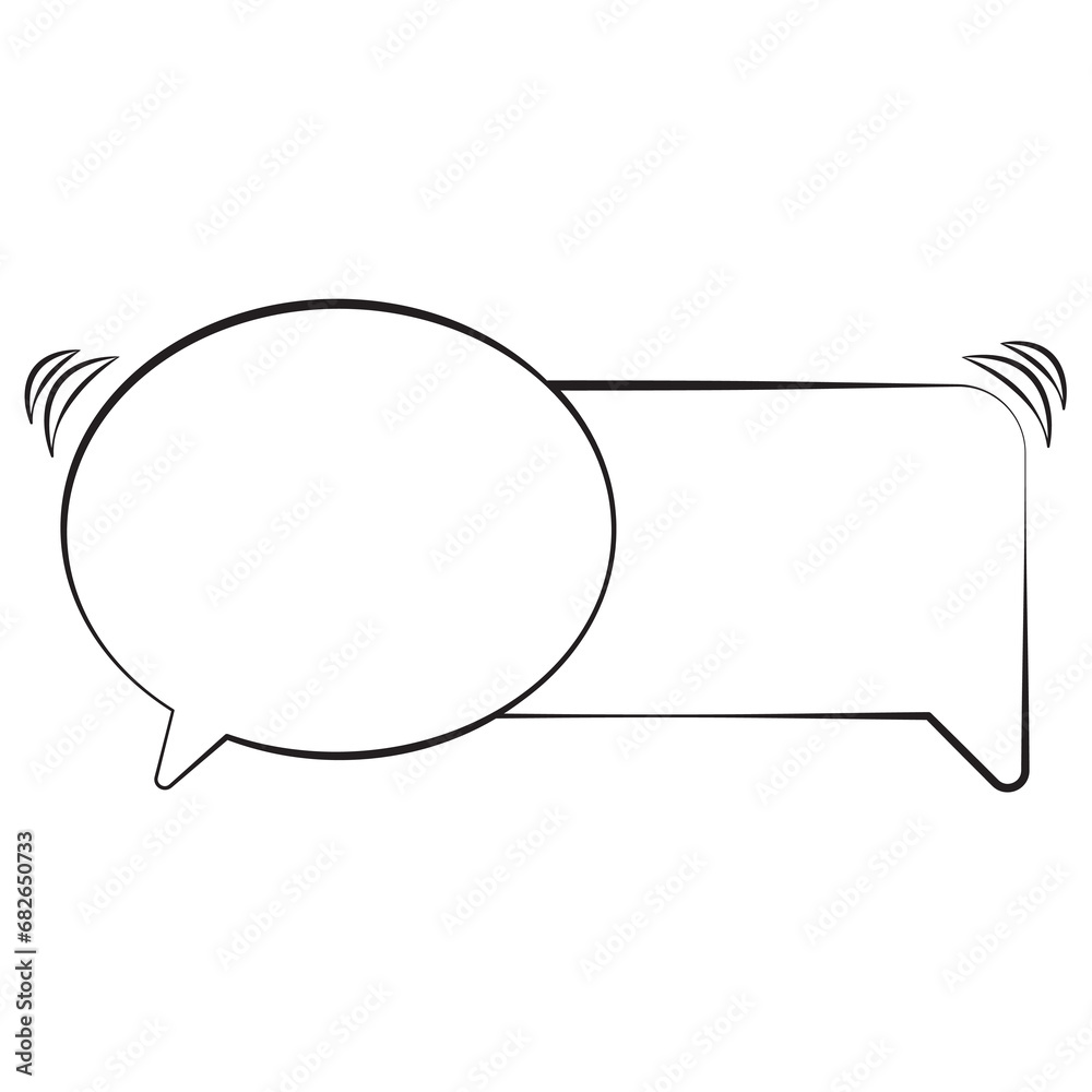 Fototapeta premium Chat Bubble Hand-Drawn Style. Isolated Speech Bubble, Text Bubble, Text Box Comic Style