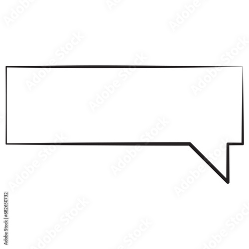 Chat Bubble Hand-Drawn Style. Isolated Speech Bubble, Text Bubble, Text Box Comic Style