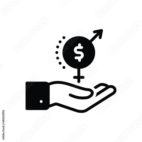 Black solid icon for equality 