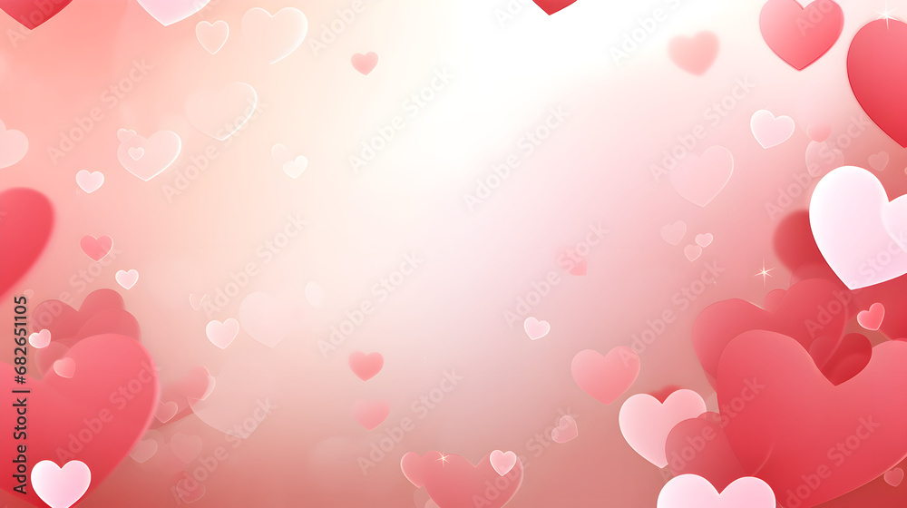 valentine background with hearts Valentines day background banner - abstract panorama background with red hearts.
