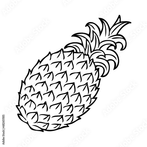 Fototapeta Naklejka Na Ścianę i Meble -  pineapple line vector illustration