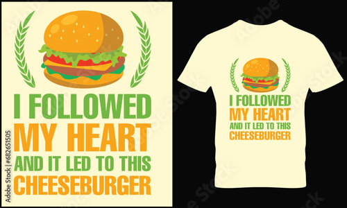 Burger t-shirt design vector graphic.