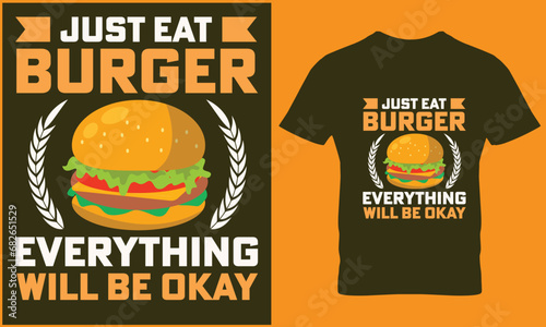 Burger t-shirt design vector graphic.
