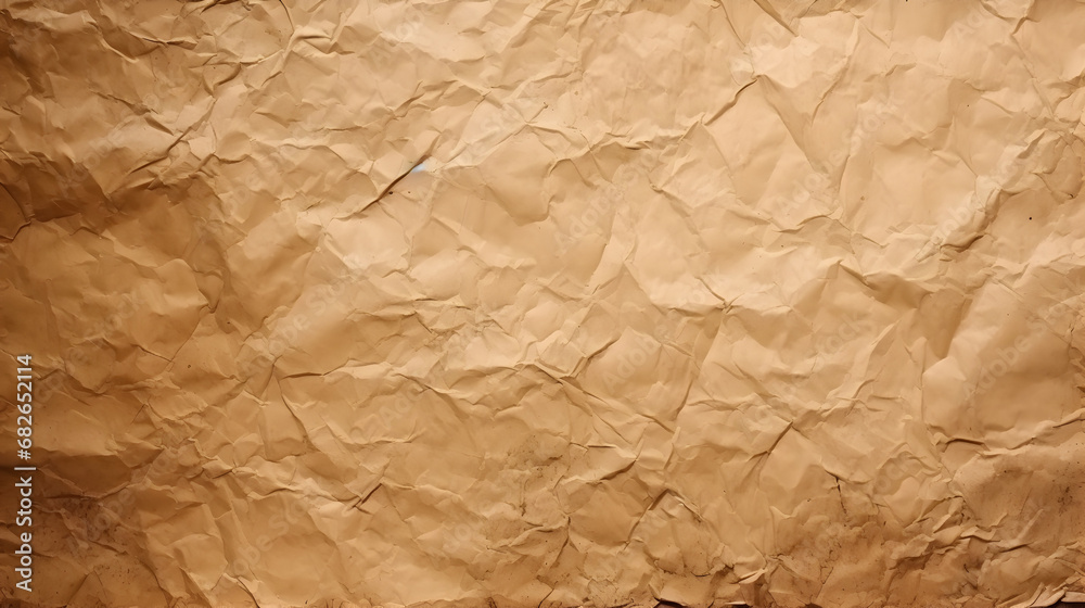 Old and crumpled paper background. AI generative
