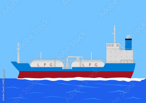 海を航行するLPG船