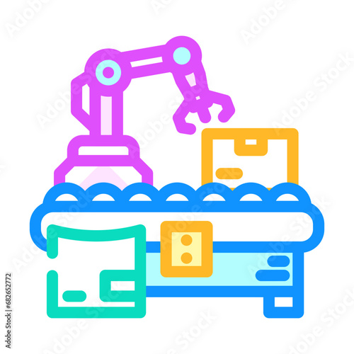 parcel sorting autonomous delivery color icon vector. parcel sorting autonomous delivery sign. isolated symbol illustration