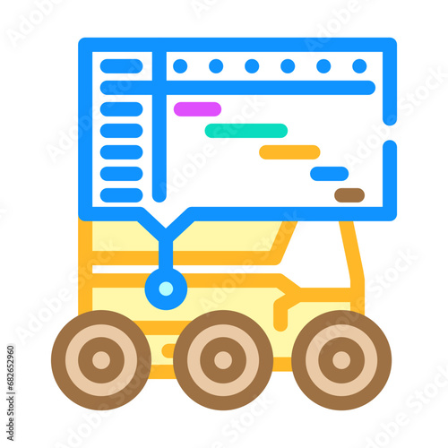 delivery scheduler autonomous color icon vector. delivery scheduler autonomous sign. isolated symbol illustration