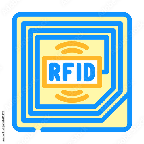 rfid tracking autonomous delivery color icon vector. rfid tracking autonomous delivery sign. isolated symbol illustration