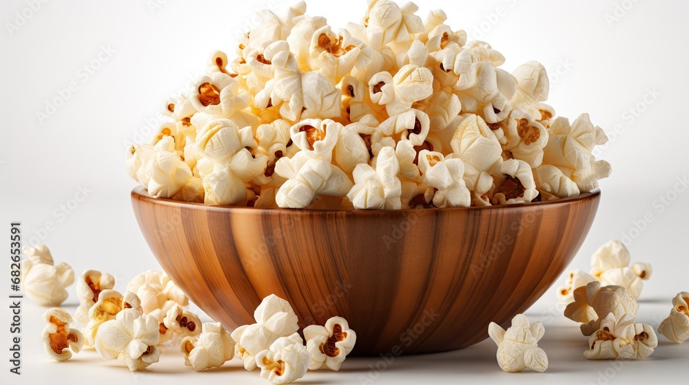 Popcorn in a plate, snack for a movie