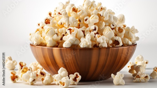 Popcorn in a plate, snack for a movie