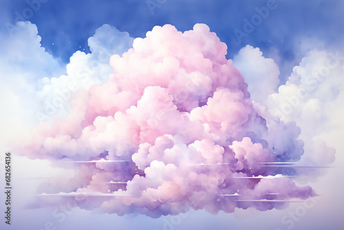 Watercolor illustration of a cloud