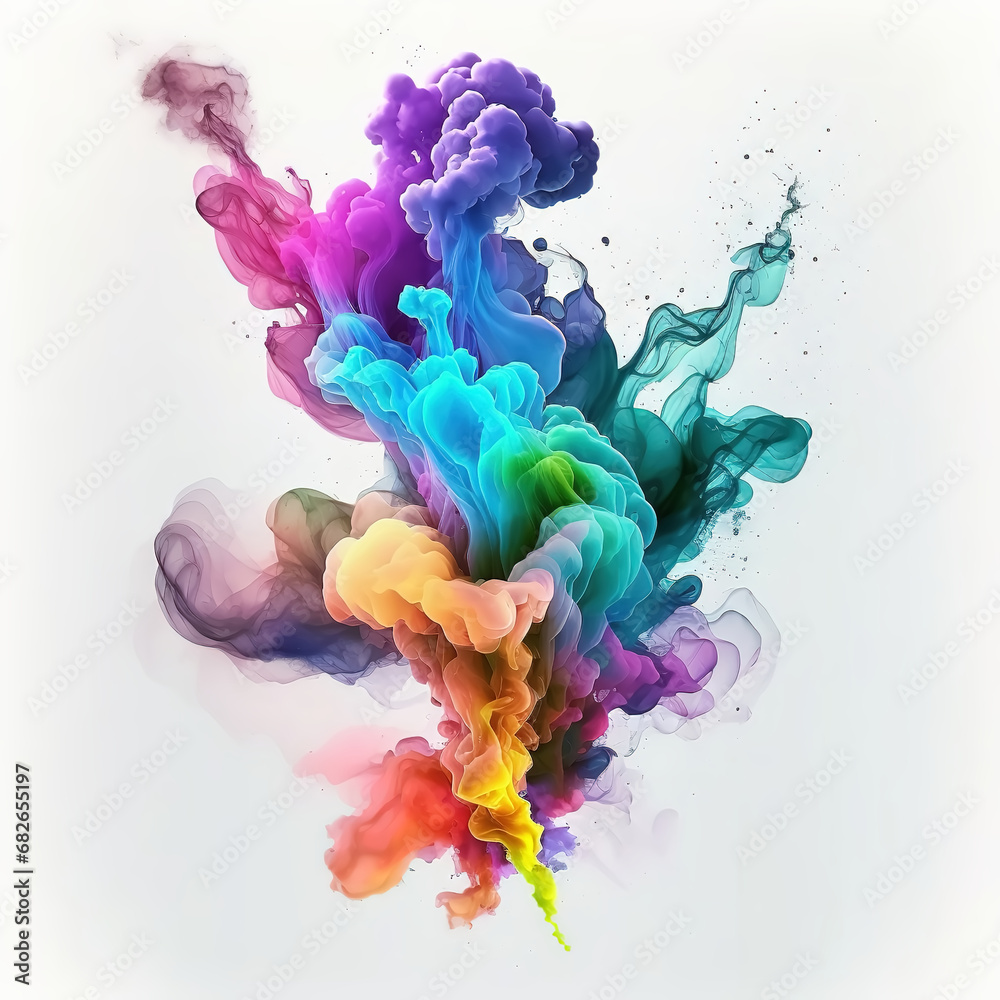 abstract colorful background smoke With Colorful Watercolor