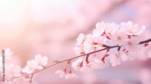 Sakura background with flower blossom and April