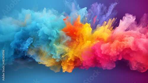 Abstract powder splatted background in vibrant color