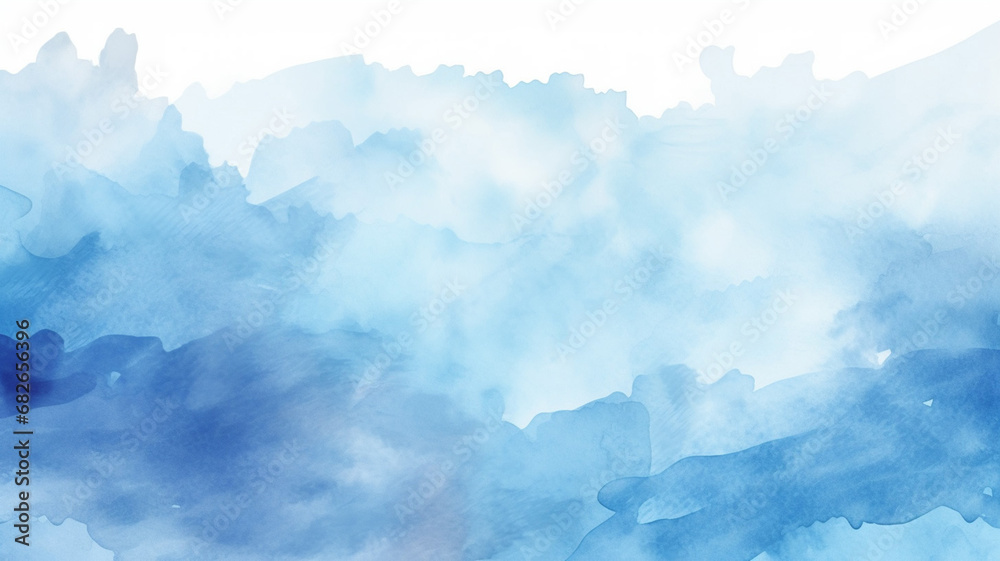 Blue watercolor vector background. Abstract hand painted canvas