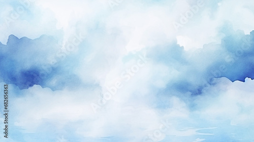 Blue watercolor abstract background in watercolor blue style