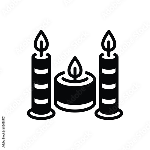 Black solid icon for candles