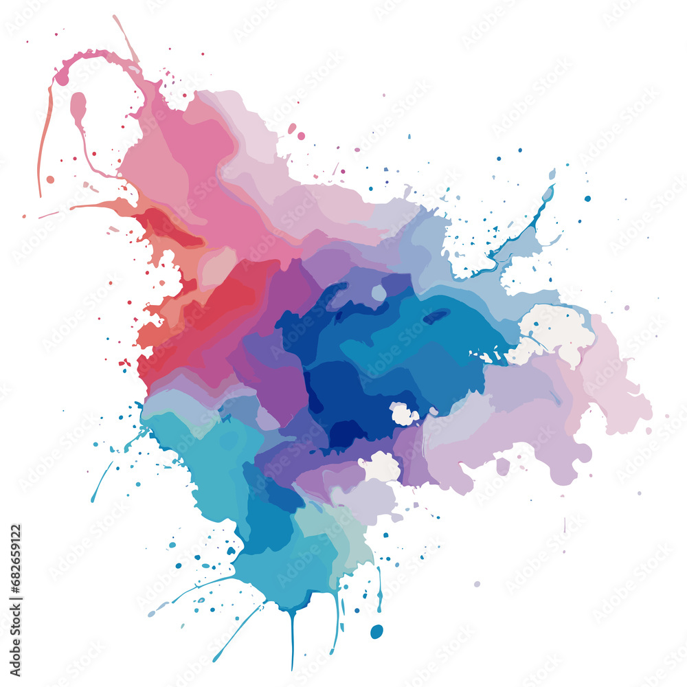 Multicolored splash watercolor blot - template for your designs.