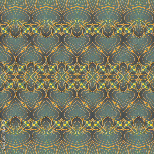Seamless vector abstract pattern. symmetrical geometric background with repeating elements