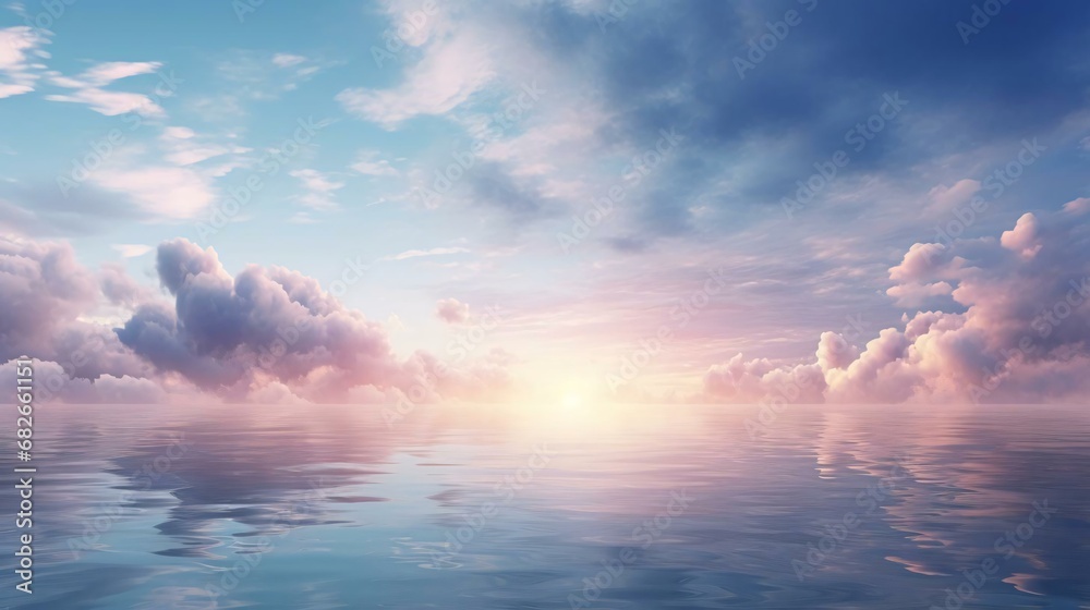 a body of water with clouds above it a body of water with clouds above it