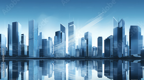 Smart city modern skyscrapers background abstract poster web PPT  abstract PPT background