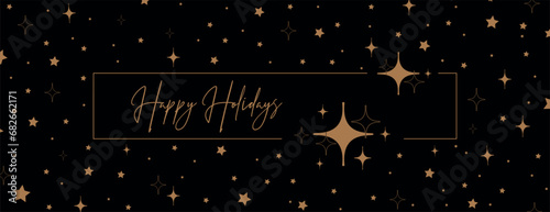 happy holidays text on stars background	