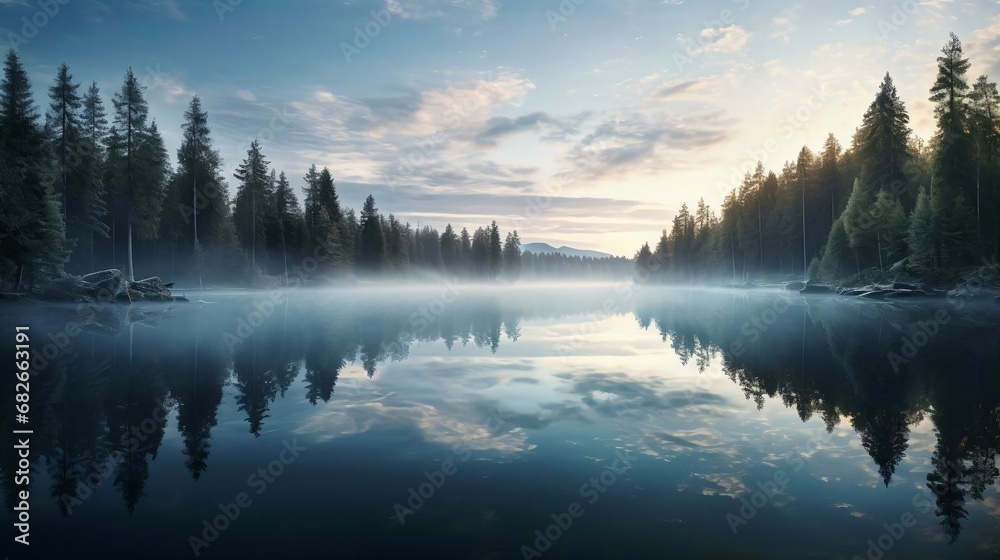 a lake surrounded by trees a lake surrounded by trees