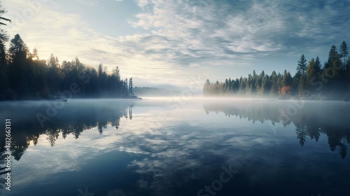 a lake surrounded by trees