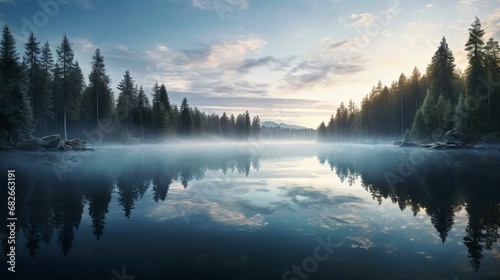 a lake surrounded by trees