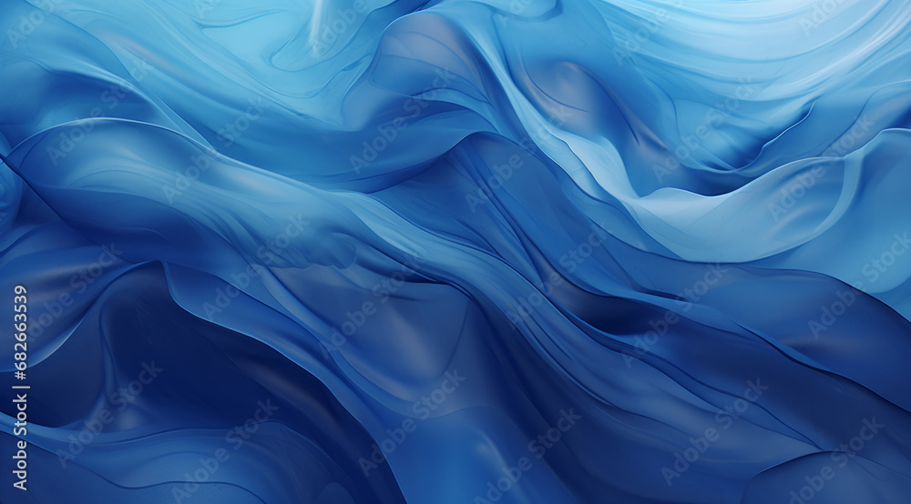Obraz premium Soft blue smoke waves creating a tranquil, underwater-like abstract background.