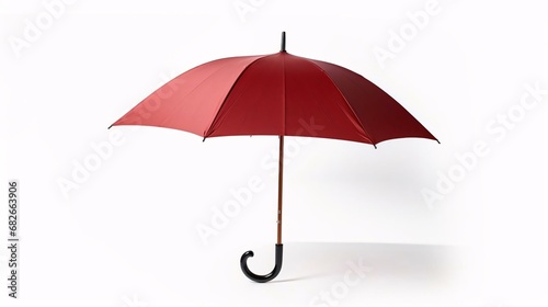 a red umbrella with a black handle