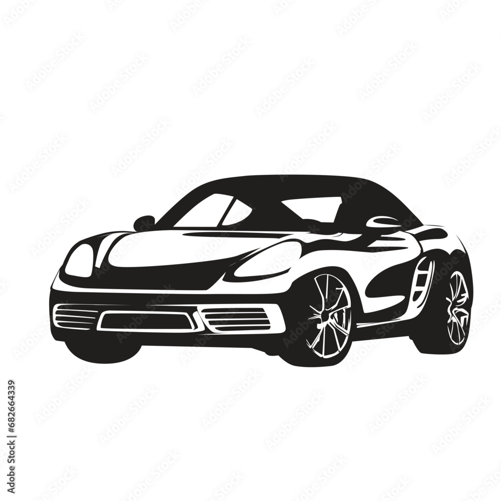 sports car silhouette  art work vector illustration