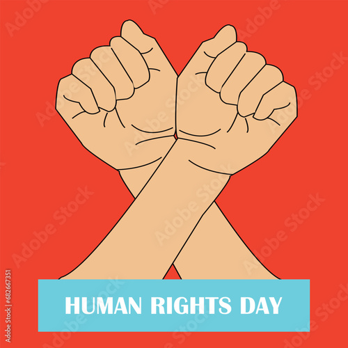 International human rights day. Hands up. Abstract banner,poster ect.Vector illustration eps file.