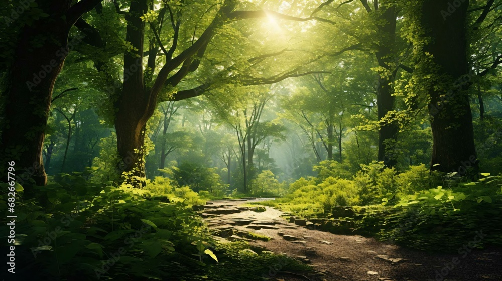 a dirt path through a forest a dirt path through a forest