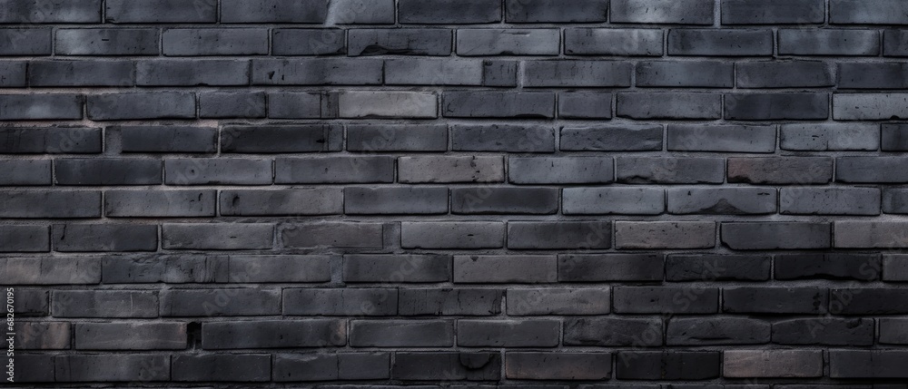 Texture black brick wall as a background or wallpaper black brick wall, dark background for design