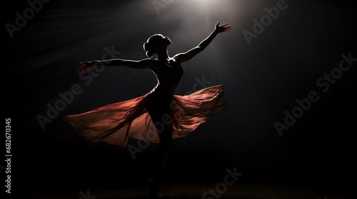 a person dancing in a dark room