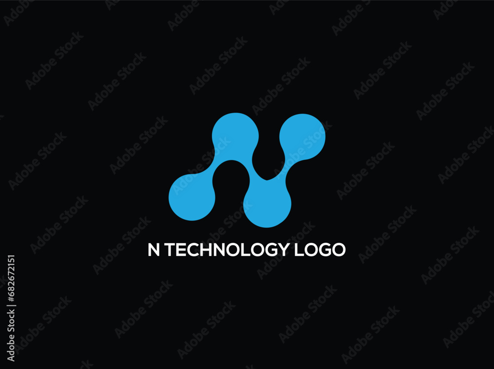 N technology business logo vector. n tech logo.business modern n logo design vector  