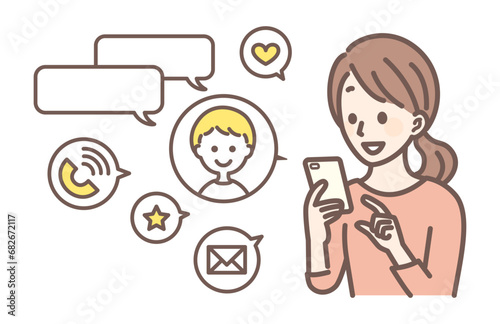 a woman checking dating app on smart phone