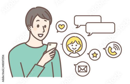 a man checking dating app on smart phone
