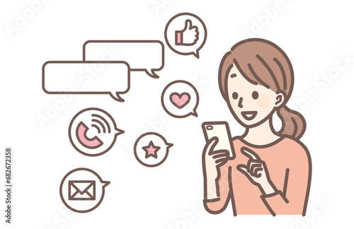 a woman checking her smart phone