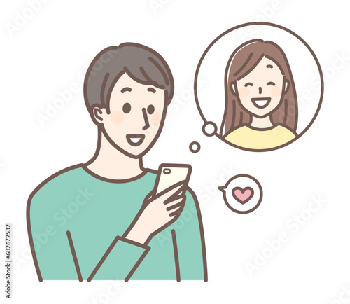 a man chating over smart phone