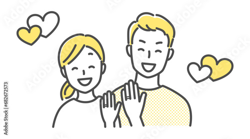 illustration of a couple just engaged