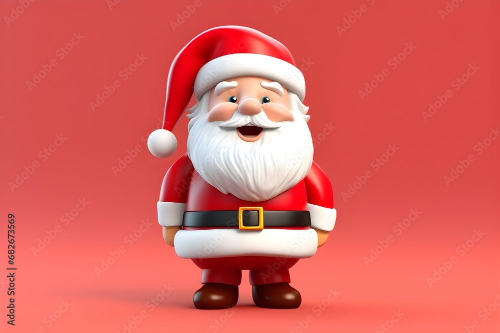 3D santa red background 3D santa red background