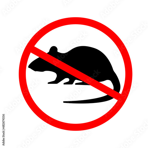 Vector sign-beware of rats. A warning sign that there are rodents in the area.
