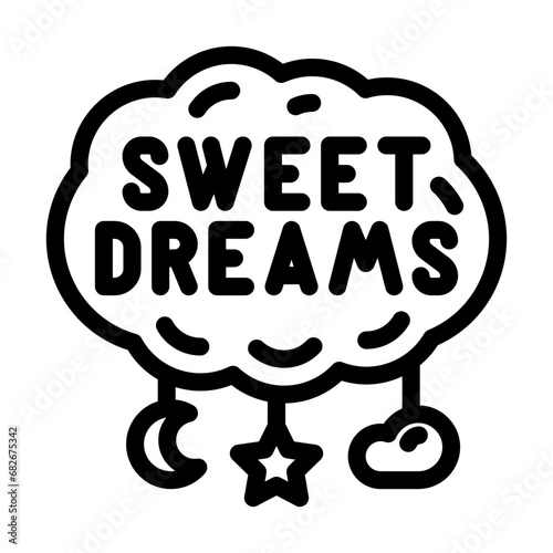 sweet dreams sleep night line icon vector. sweet dreams sleep night sign. isolated contour symbol black illustration