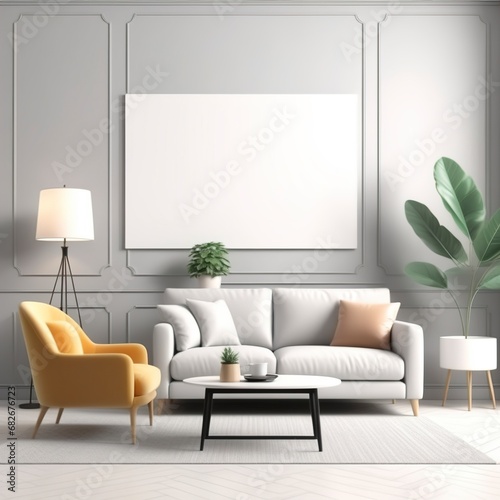 Dreamy Living Room Mockup: Modern Design Inspiration © Prashant