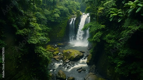 a waterfall in a forest © KWY