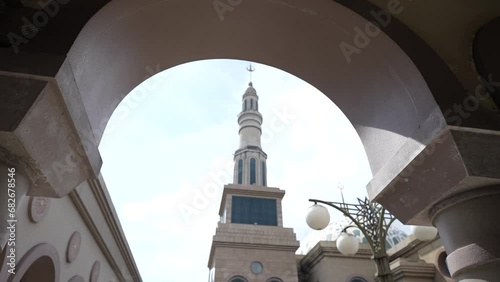 Beautiful view a mosque from below photo