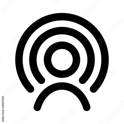 People and wifi signal. Wireless connectivity icon
